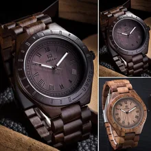 Новое поступление деревянные наручные часы Мужские деревянные часы натуральное черное сандаловое дерево аналоговые кварцевые повседневное часы Япония MIYOTA W3133