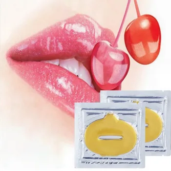 

5pcs Gold Crystal Collagen Lip Repair Mask Moisturizing Essence Lip Care Nourish Lip Enhance Absorption Lip Mask Patch