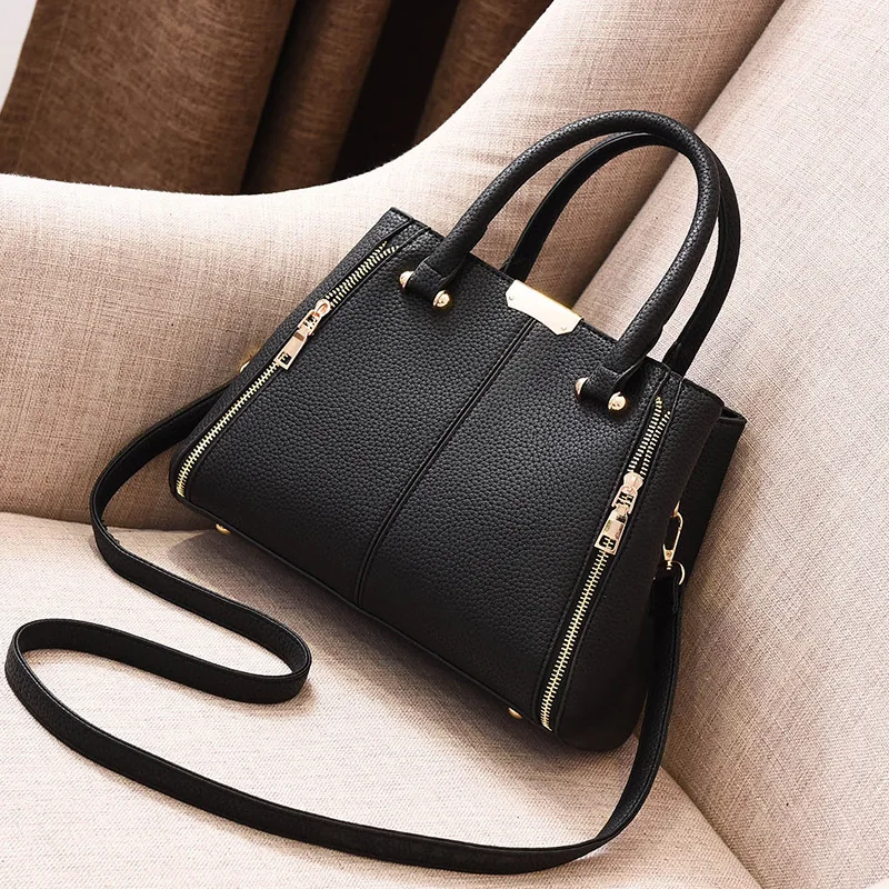 

New Brand Leather Women Handbag Solid Totes Handbag High Quality Lady Party Purse Casual Crossbody Messenger Shoulder Bags