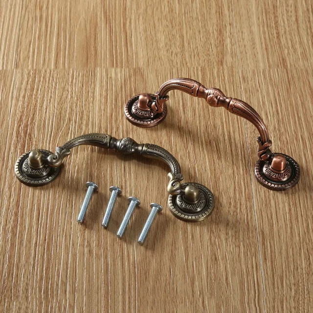 Special Offers DRELD 96mm Antique Brass Kitchen Door Furniture Handles Dresser Cabinet Handle Knobs Alloy Drawer Wardrobe Cupboard Pull Handle