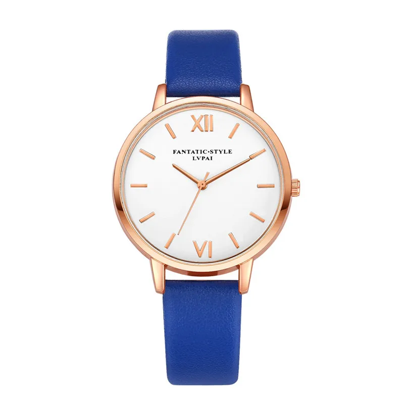 Women watches top brand luxury ladies Temperament Leather Belt With Simulated Quartz Round Watch clock relogio feminino J27 (1)
