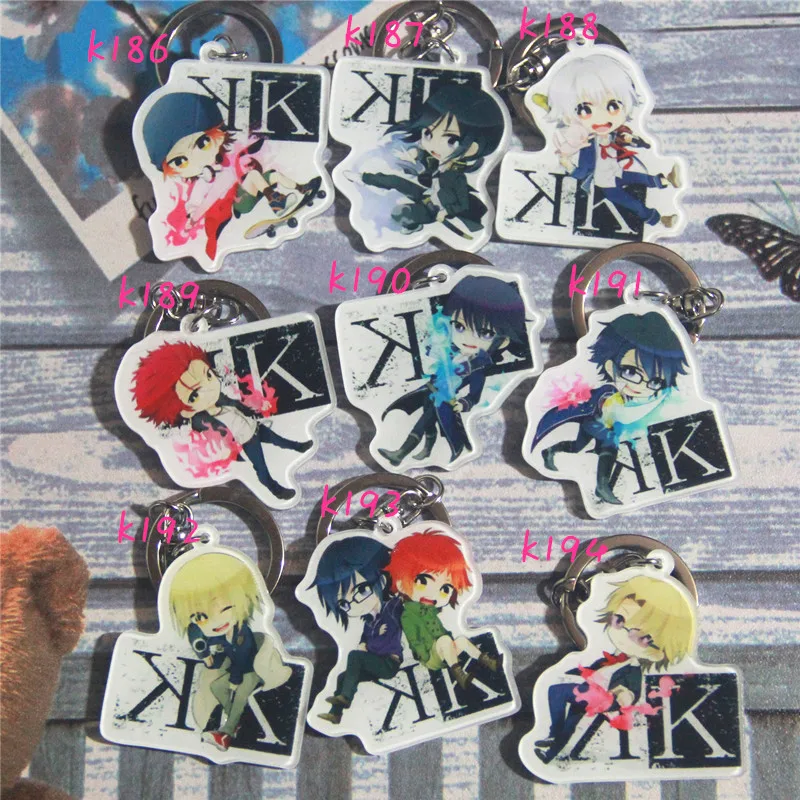 

9pcs/set K project K RETURN OF KINGS Yashiro Kuroh Miyabi Yukizome Kukuri Sumika Full Set De Llaveros Keyrings Keychain Pendant