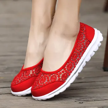 

2019 ZHENZU Summer Breathable Casual Shoes Woman Non-slip Flats Fashion Women Platform Shoes Mother Gift chaussures femme