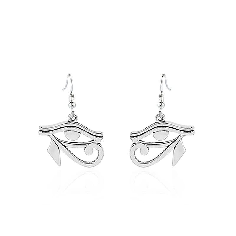 

1 Pair Antique Silver Tone Eye of Horus Ra Charms Pendants Earring Jewellery For Women