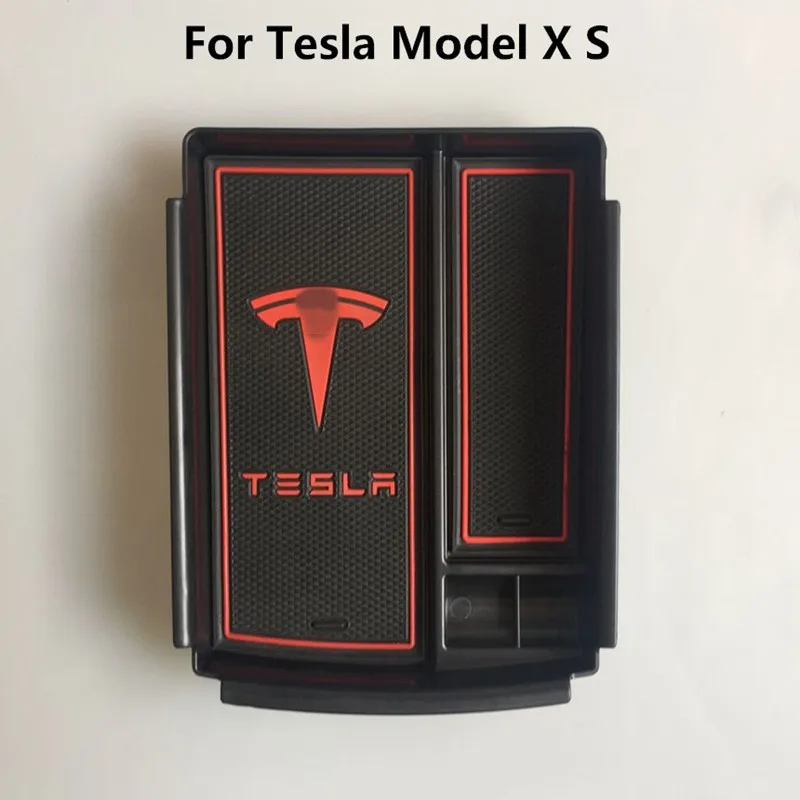

Center Console Armrest Storage Tray Box For Tesla Model S X 16-19