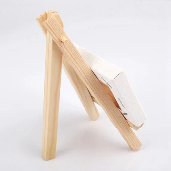 

10 Sets Mini Display Easel With Canvas 8X8Cm Wedding Table Numbers Painting Hobby Painting Craft Diy Drawing Small Table Easel