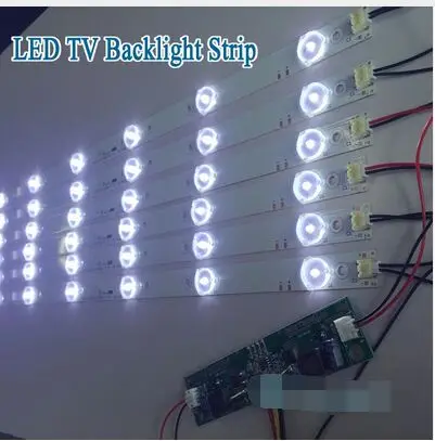 

10pcs x 32"inch Aluminum Plate LED Strips w/ Optical Lens Fliter TV Panel Backlight Lamps Length 631mm 9pcs led Free Shipping