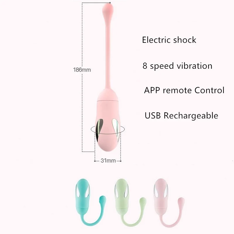 Electro shock 8 speed vibration Smart Kegel Exercise remote control silicone egg G spot ben wa ball vagianal Sex Toy for women