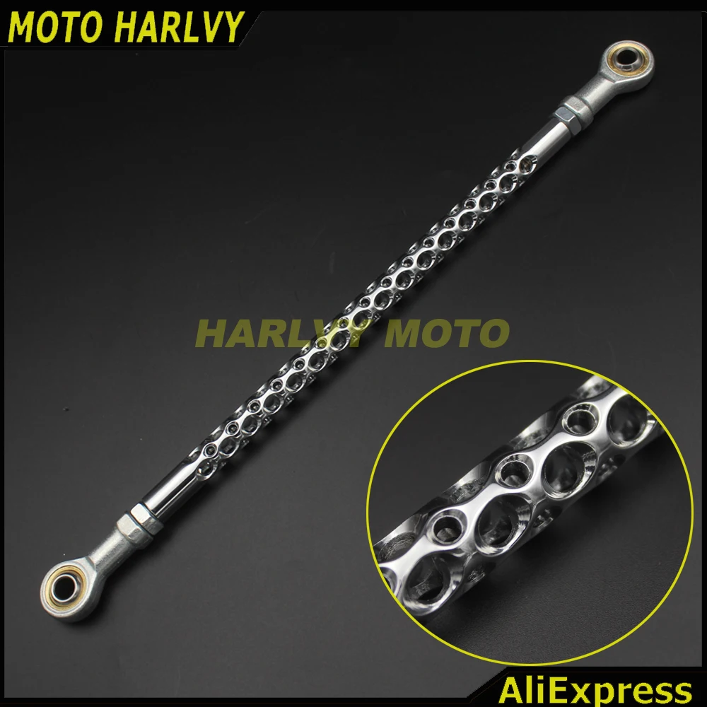 Chrome Motorcycle Round Shift Linkage Rod Moto Shifter Link case for