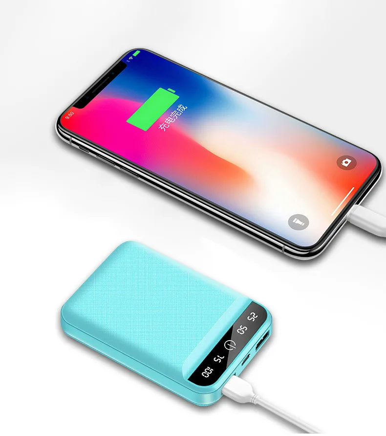 

Mini Power Bank 10000mah Battery Power bank LED Powerbank Portable Mobile phone Charger for iPhone
