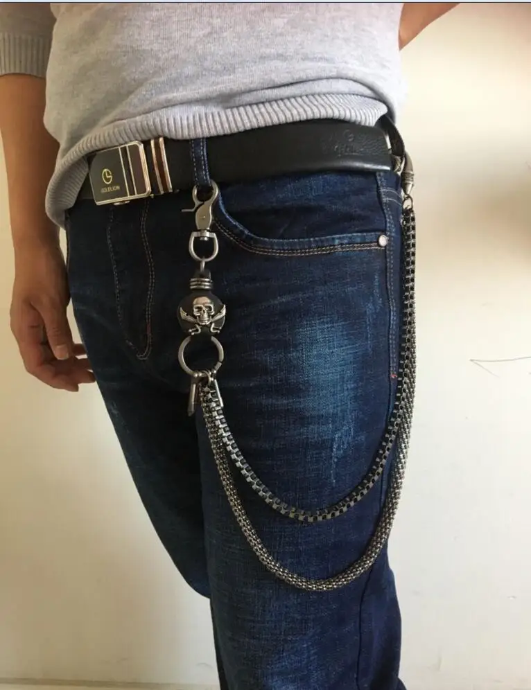 Punk Men Copper Metal Pants Jeans Chain Rock Hiphop Wallet Chain Fashion  Motorcyle Waist Trousers Chains Theft Prevention - AliExpress