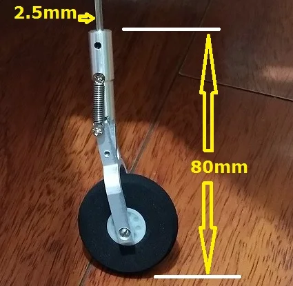 Сплав нос шасси для DIY RC самолетов - Цвет: 2.5mm hole 80mm