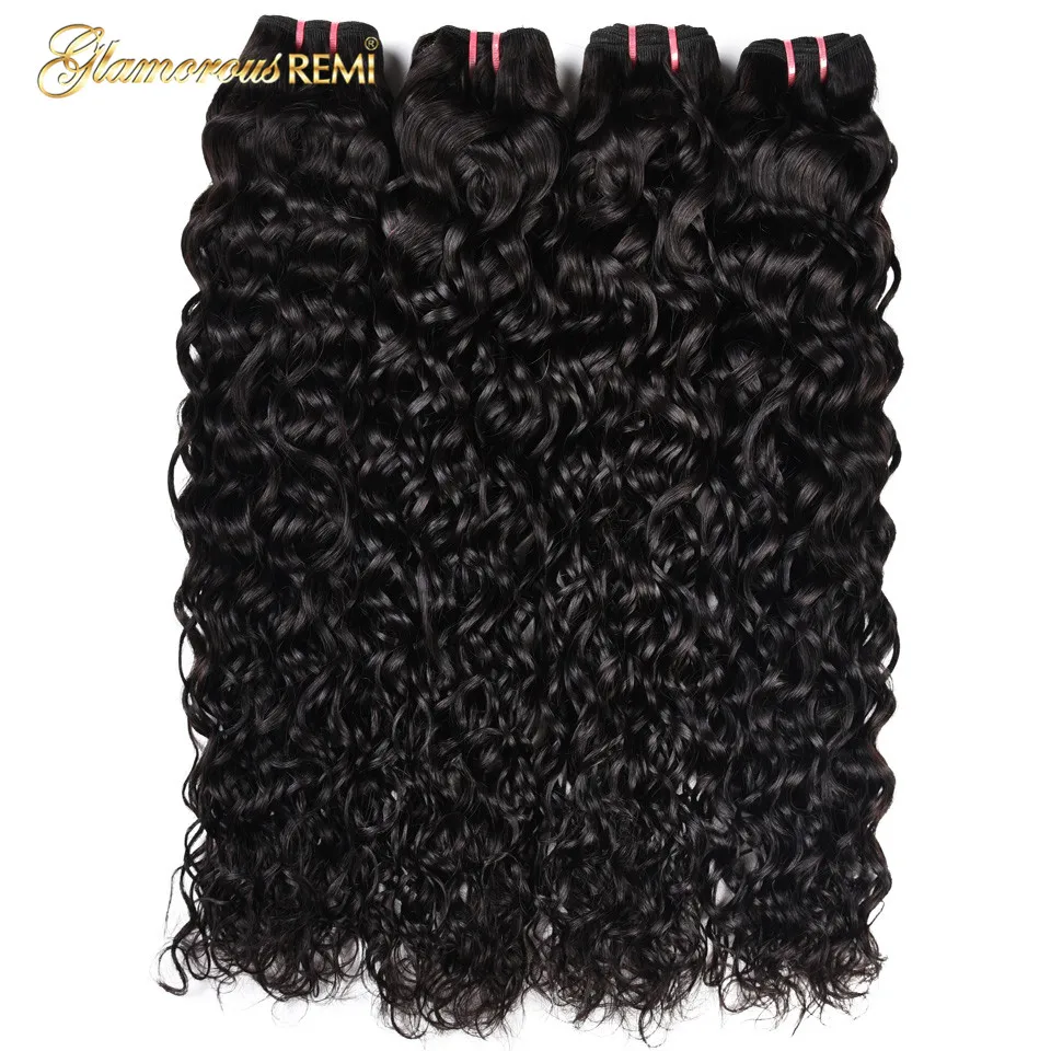 

Peruvian Water Wave Human Hair Bundles Weave Can Buy 4 Bundles Hair extensions 100% Human Remy Hair For Woman Free Shipping 1b