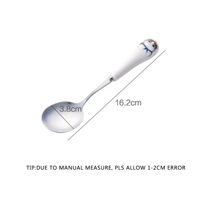 Baby Cartoon Cute Spoon Children Feeding Dinnerware Rabbit Infant Handle Training Utensils Bear Stainless Steel Spoons T0714 (5)