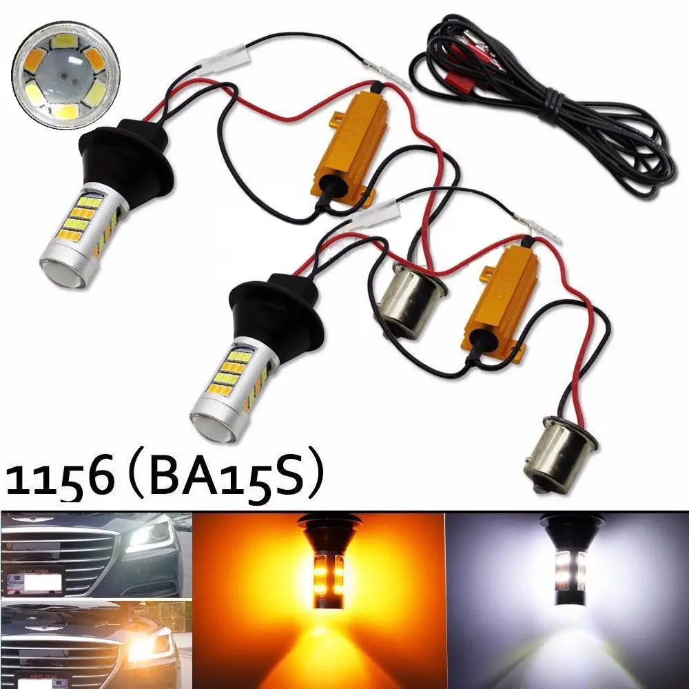 42 SMD S25 1156 BA15S светодиодный переключатель лампы белый желтый (янтарный)