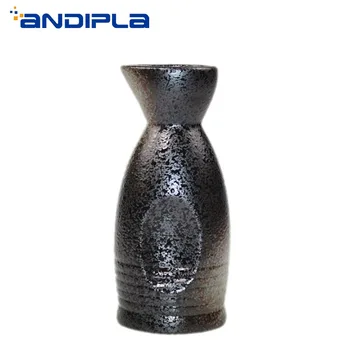 

Zen Japanese Style Vintage Black Ceramic Coarse Pottery Vase Desktop Hydroponic Flower Pot Aroma Essential Oil Bottle Home Decor