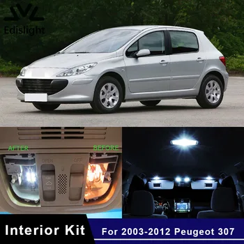 

Edislight 7Pcs Cool White LED Car Bulbs Interior Package Kit For Peugeot 307 2003-2012 Map Dome Trunk Glove Box Lights