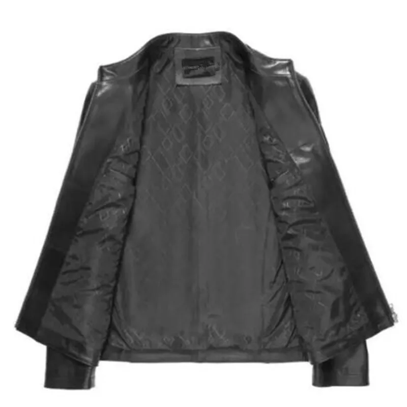 Бренд Для мужчин весной натуральной кожи куртка для Для мужчин Jaqueta De Couro Masculina черный M-4XL Для мужчин с чистого Кожаные куртки 16180
