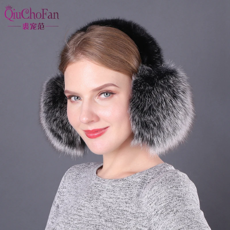

Real Fox Fur Ear Muffs Winter Earmuffs Warmer for Girls Genuine Fur Earmuffs Natural Fox Fur Earmuff Headphones Women