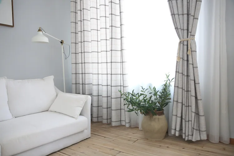 Простой современный стиль большие квадратные цветные тканые шторы для гостиной спальни шенилловая Ткань Два цвета на заказ размер