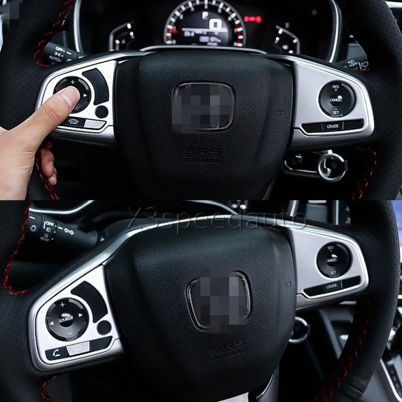 For Honda CR V CRV 2017 18 Inner Steering Wheel Button Cover Trim 2pcs Matt Car styling in