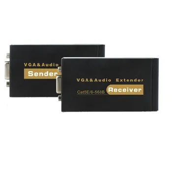 

VGA Extender Over 100M Cat5e/6-568B Network Cable Sender Receiver Adapter High Definition 1920x1440 for HDTV Projector Monitor