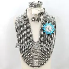 Горячая африканская костюм Бусины в нигерийском стиле Наборы свадебных ювелирных изделий Кристалл Бусины комплект ювелирных изделий большой набор aej978