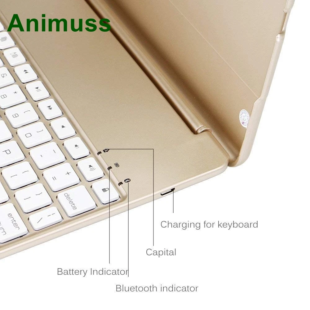 ANIMUSS для iPad 6 го поколения чехол с клавиатурой 7 цветов подсветкой свет/Bluetooth