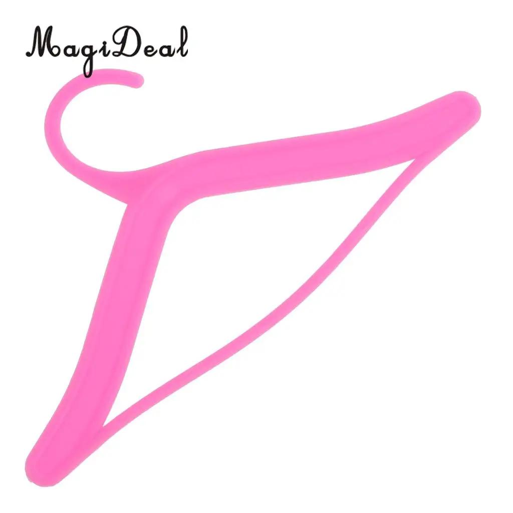MagiDeal Cute 20Pcs/Lot Plastic 7.2cm Doll Clothes Hangers for Hanging Dolls Cloth Dress Skirts Pants Collection Accessories
