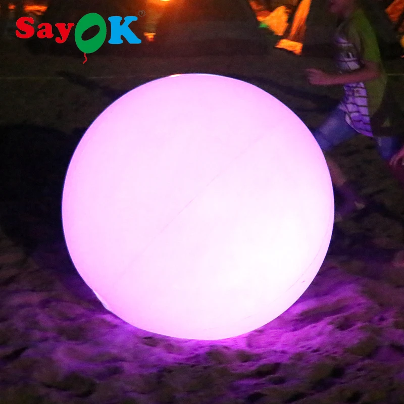 

2017 New design PVC inflatable led light ball with RGB light/PVC inflatable beach ball water floating balloon for pool party