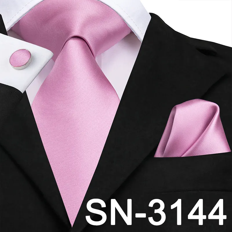 SN-3144 Hi-Tie Шелковый мужской галстук розовый цветочный галстук для мужчин Роскошный шелковый галстук платок модный дизайнерский бизнес Свадебный мужской галстук s - Цвет: SN-3144