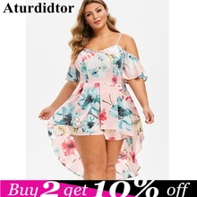 Комбинезон размера плюс с цветочным принтом, Летний комбинезон без рукавов, розовый комбинезон в стиле бохо для женщин, длинный комбинезон со шлицей 5XL