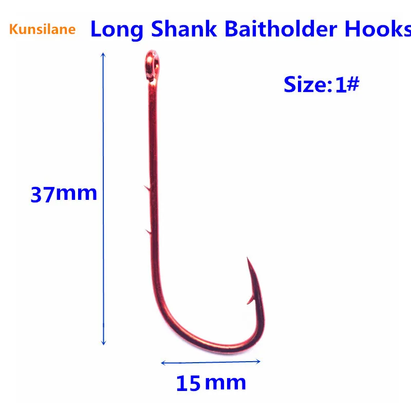 

100pcs 1# High Carbon Steel Long Shank Baitholder Fishing Hooks 9293 Chemically Sharpened offset fishhooks