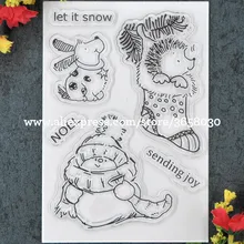 Пусть снег NOEL Рождество Снеговик скрапбук DIY фото карты резиновый чистый штамп для скрапбукинга прозрачный штамп 11x16 см 8101608