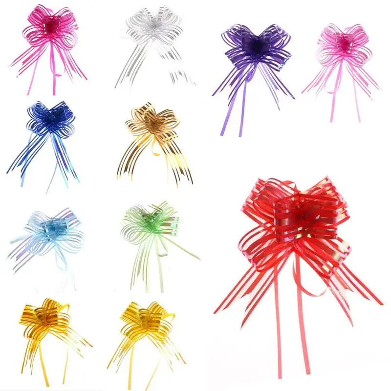 

10Pcs DIY Yarn Pull Bows Ribbons Wedding Organza Wedding Party Flower Decor Gift Wraps Party Decor Flower Garland HQI5782