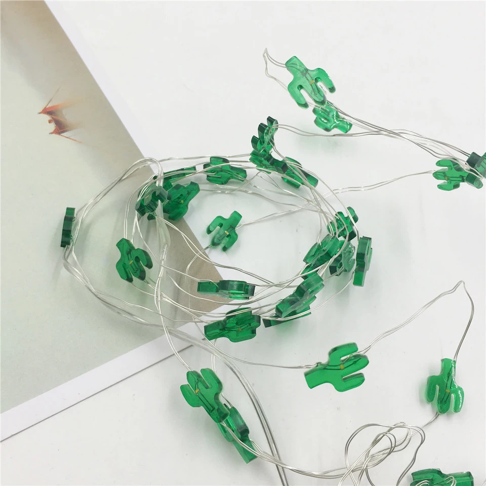 

Romantic Fairy Green Cactus LED Curtain String Lights 3M 30Leds Holiday Lighting Christmas Wedding Party Indoor Decoration Light