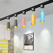 Macaron 5 Вт/10 Вт Светодиодный светильник для потолка COB вращающийся прожектор для изображения рельсовый трек лампа для гостиной серый/синий/зеленый/желтый/Розовая ракушка