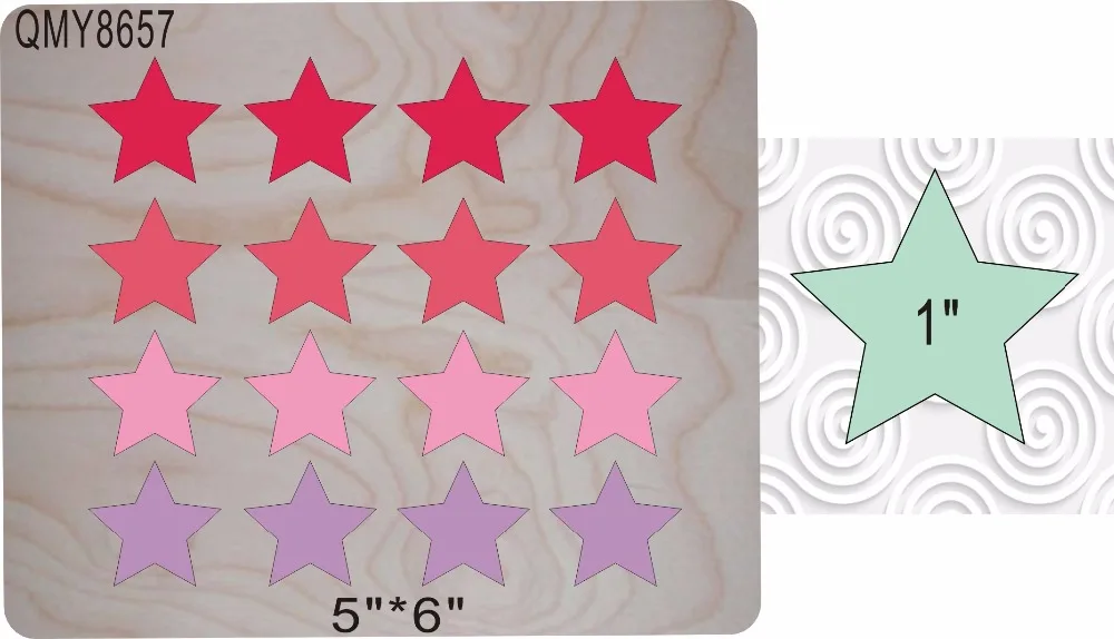 

Five-pointed star Wood Mould is compatible with most leading machines Mold thickness: 15.8mm