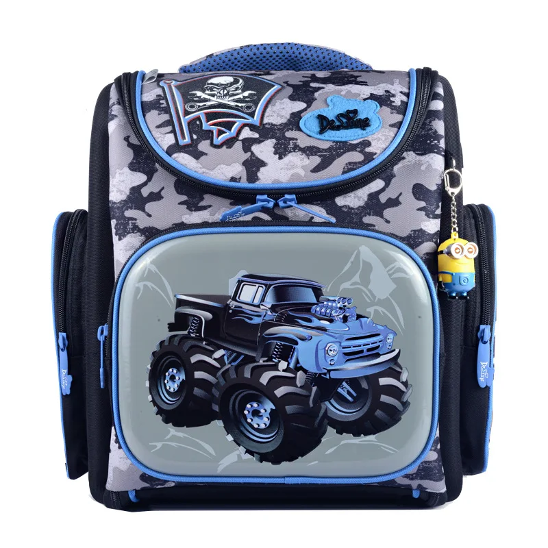 High-grade Double Children School Bag 2016 Boys Racing Cars Orthopedic School Bags girls Infantil Waterproof Backpacks Mochila