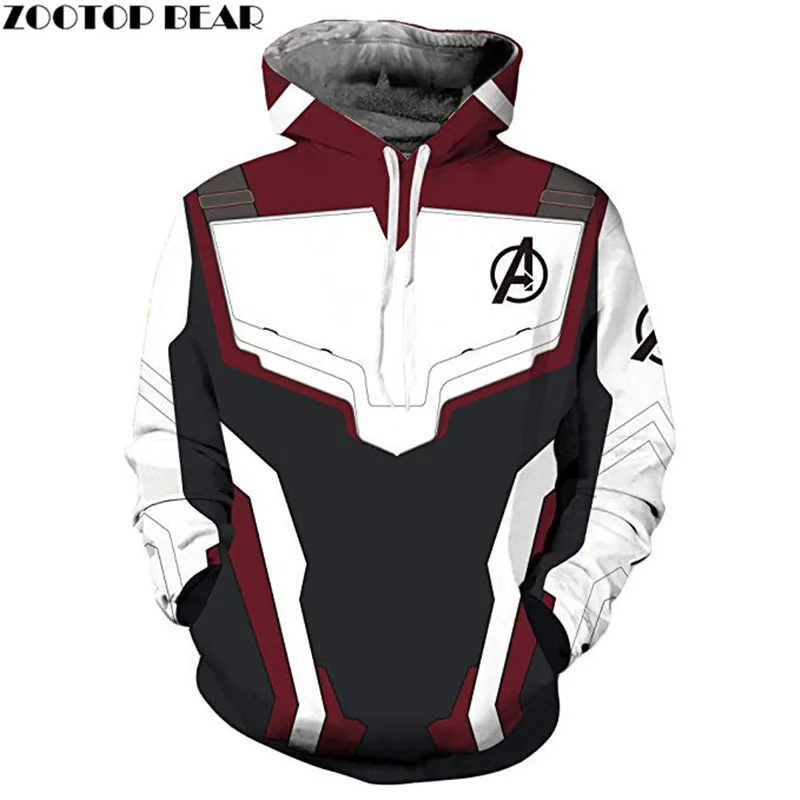 EU Size Printed Mens Marvel Pullover Sweatshirt Avengers Endgame Hoodies Men The Avengers Autumn Fashion Men Hoodie ZOOTOP BEAR