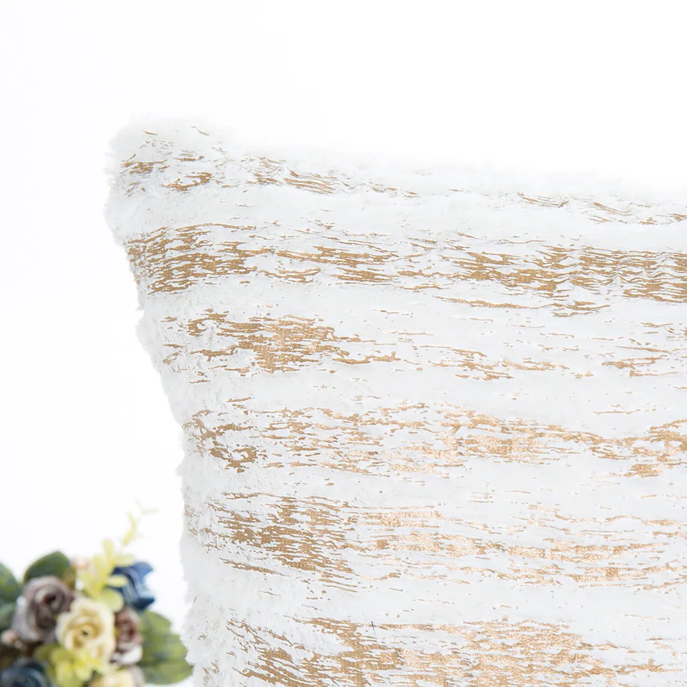 Бронзовая подушка крышка размером 45*45 см цвета: золотистый, серебристый полосатый Наволочка декоративная наволочка для автомобильной подушки дивана домашний декор для кровати Kussenhoes