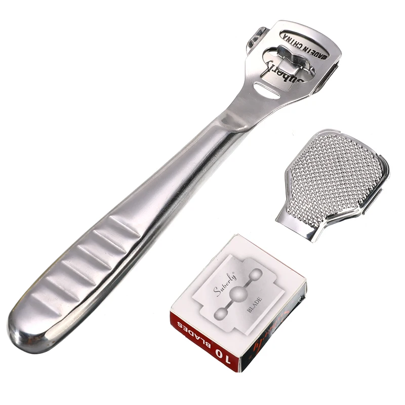 

1Set Stainless Steel Foot File Shaver Corn Cuticle Cutter Remover Rasp Friction Net Pedicure File Foot Callus With Blade