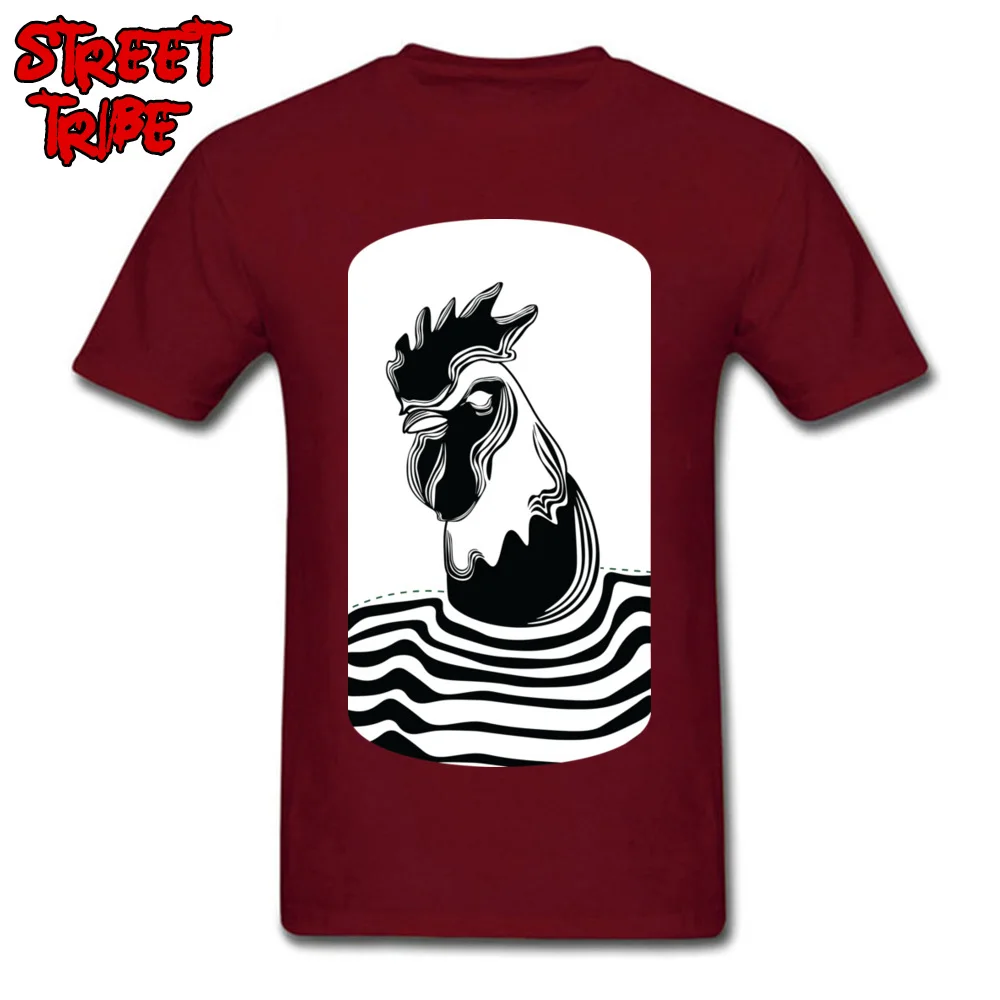 O Neck Rooster medallion Pure Cotton Men T Shirt Design Short Sleeve Tops Shirts Designer Comics Sweatshirts Drop Shipping Rooster medallion maroon