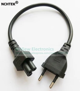 

Short Travel Power Cord Europe 2Pin Male to IEC C5 3Pin Female Power Cord For Notebook Power Supply/Free DHL Shipping/100PCS