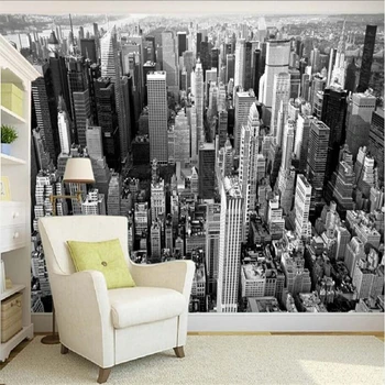 

beibehang Custom wallpaper wallpaper black and white New York panorama architectural photography background wall