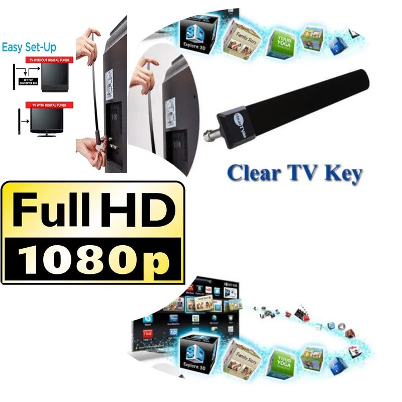 

Indoor Digital TV Antenna Clear TV Key Antena HDTV Free Fire Smart TV Stick Aerial Signal Receiver ATSC PAL DVB-T DTV