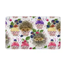 Милые акварельные ежика и десерты ягоды кекс Крытый входная дверь