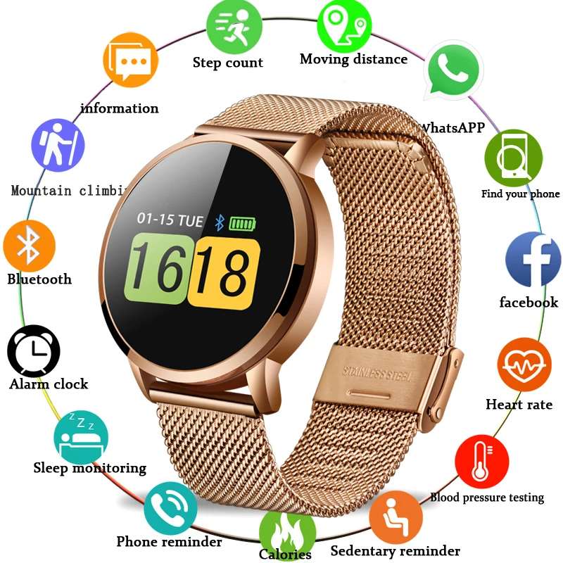 

BANGWEI Smart Sports Watch Men women Heart rate monitor Blood pressure wristband Pedometer Fitness Tracker Watch For IOS Android