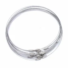 10pcs/lot 46cm silver Stainless Steel Necklace Wire Cord For DIY Craft Jewelry