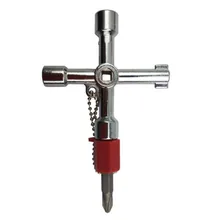 4 способ Многофункциональный Крест ключ для радиаторов метр коробка Газа Электрический шкаф HR